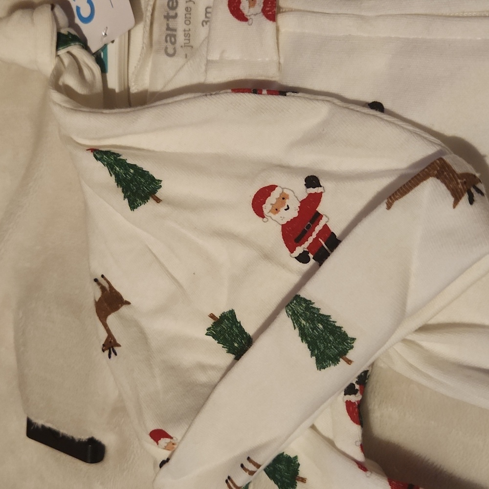 Carter's, Baby Christmas Holiday, Festive Baby Sleepwear Onesies Set 3 months - Picture 4 of 9